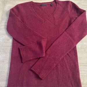 ATM Burgundy Cashmere V-Neck Sweater
